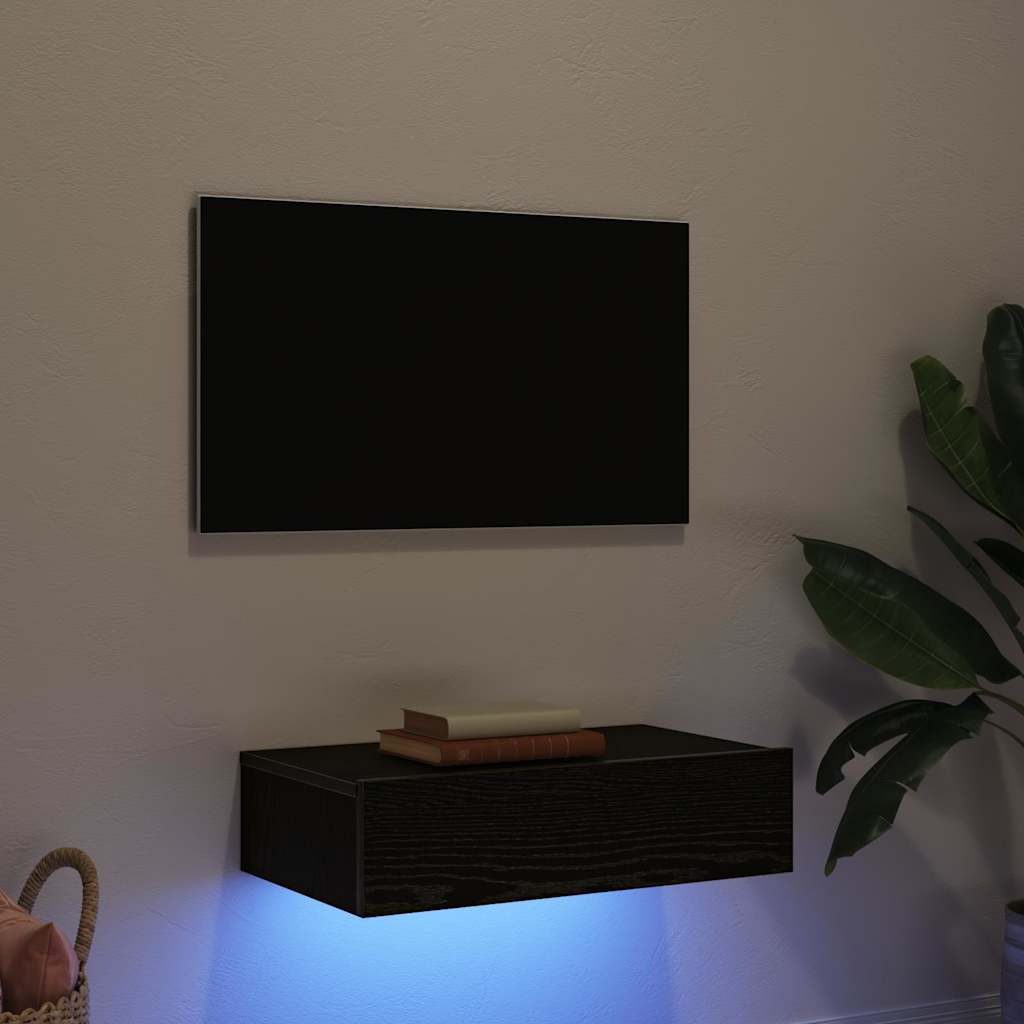 vidaXL TV Cabinet with LED Lights 120x35x15.5 cm White