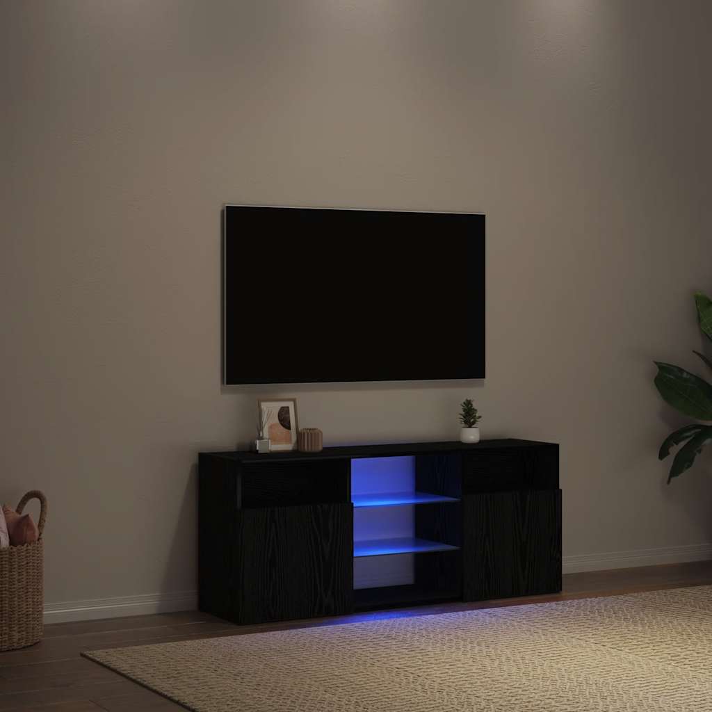 vidaXL TV Cabinet with LED Lights 120x30x50 cm White