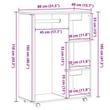 vidaXL Kledingkast 80x40x110 cm bewerkt hout wit