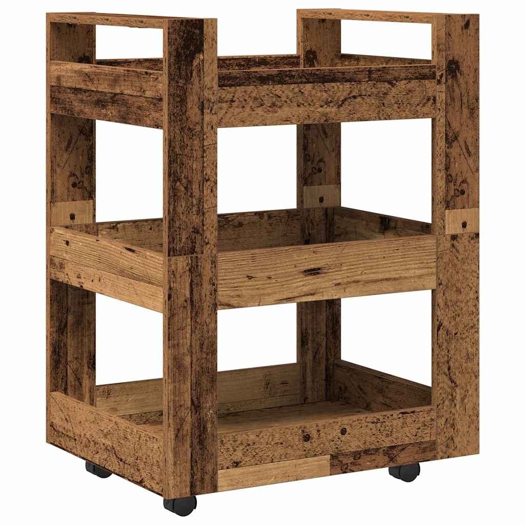 vidaXL Keukentrolley 60x45x80 cm bewerkt hout wit