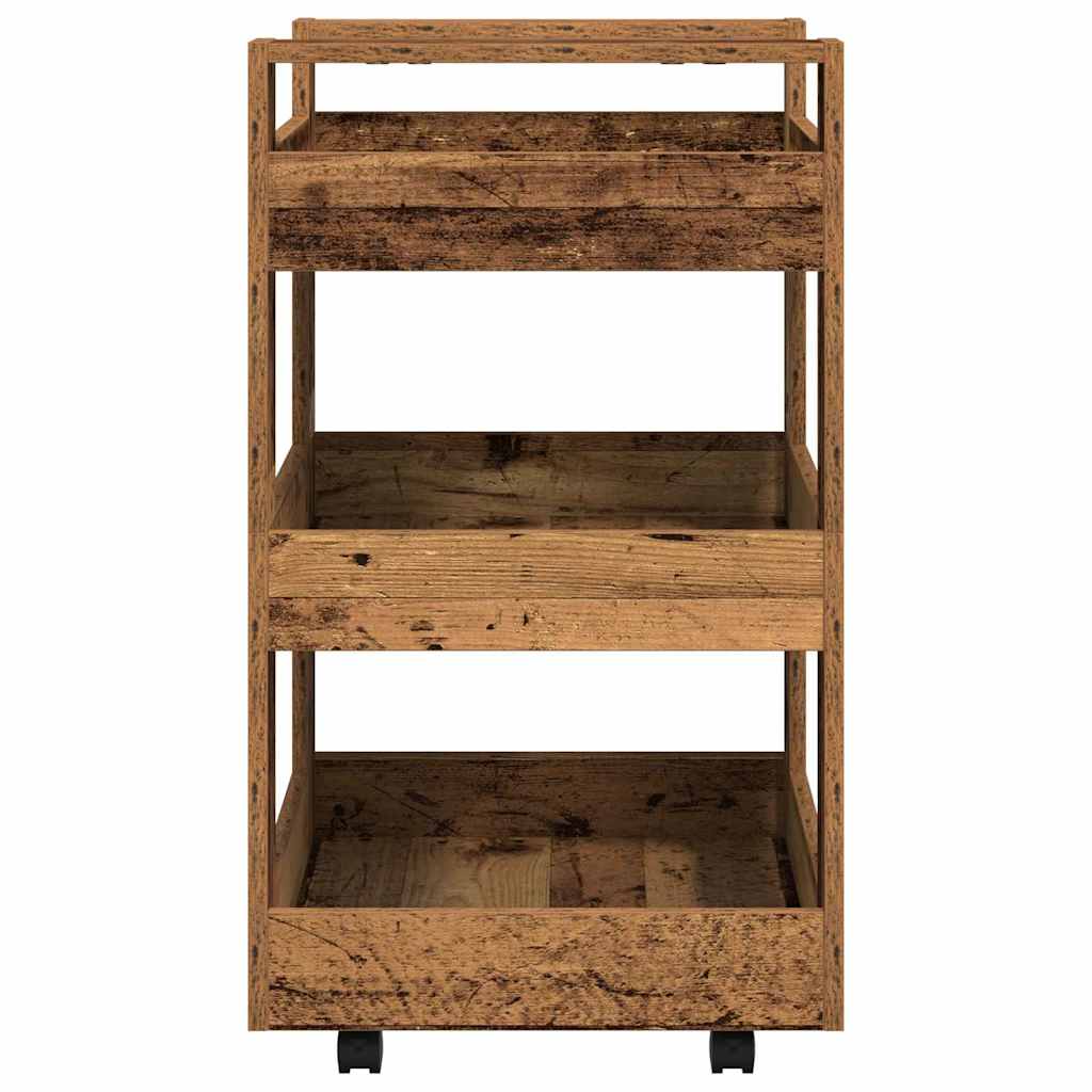 vidaXL Keukentrolley 60x45x80 cm bewerkt hout wit