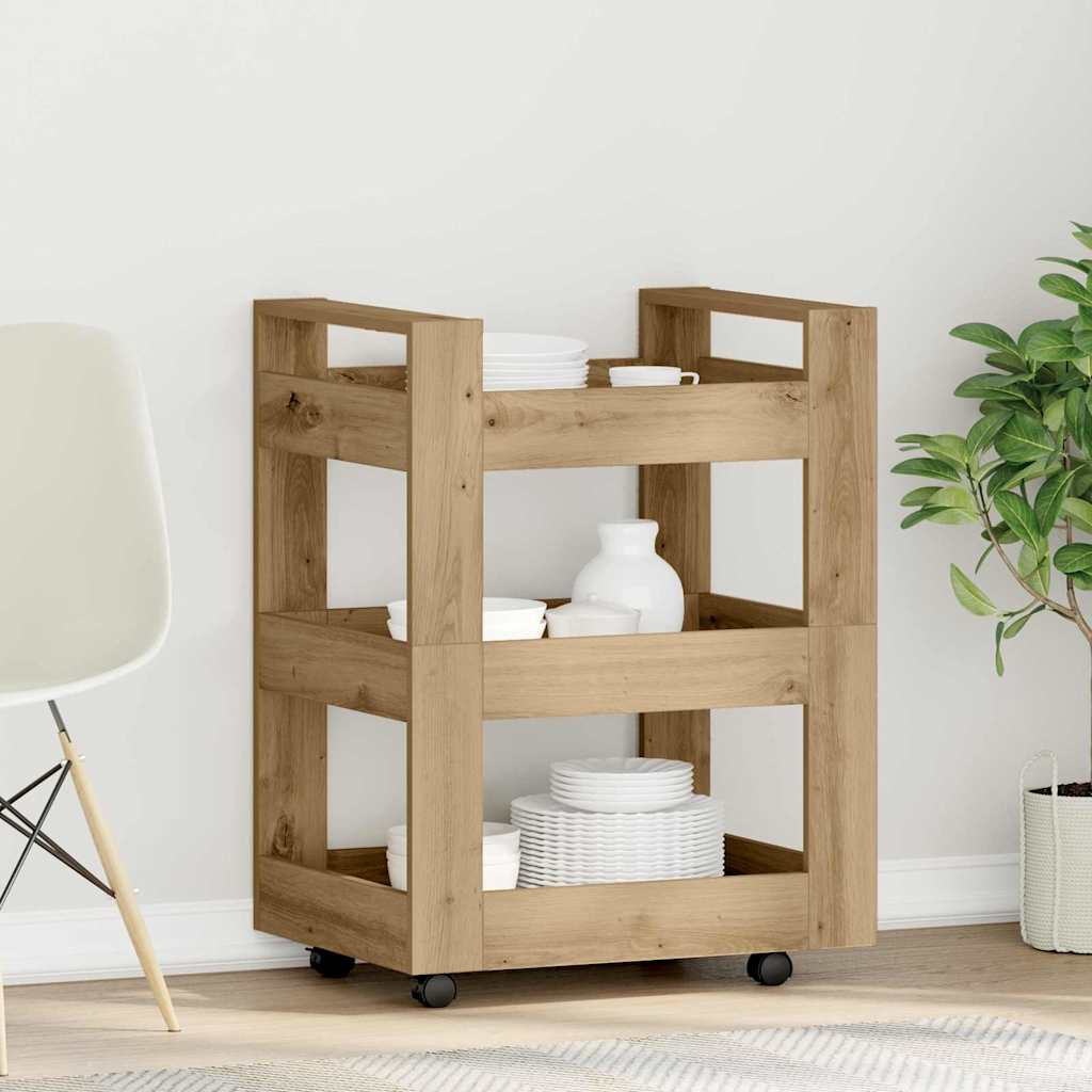 vidaXL Keukentrolley 60x45x80 cm bewerkt hout wit