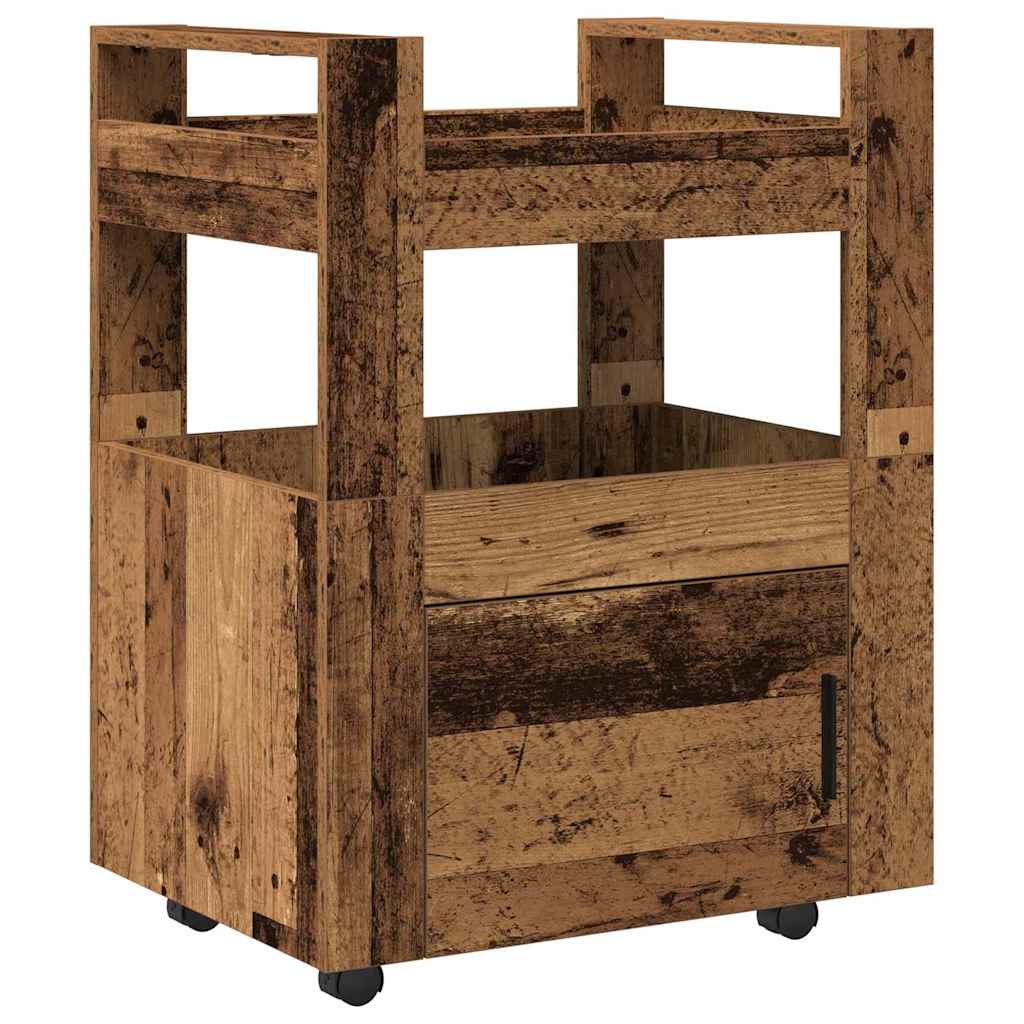 vidaXL Keukentrolley 60x45x80 cm bewerkt hout wit