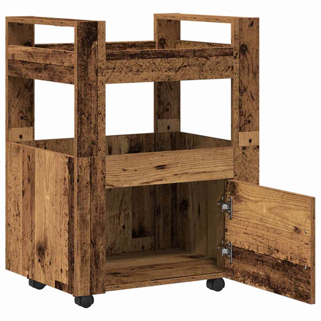 vidaXL Keukentrolley 60x45x80 cm bewerkt hout wit