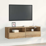 vidaXL Tv-wandmeubels 2 st 40x30x30 cm bewerkt hout wit