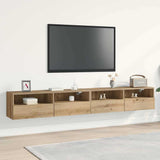 vidaXL Tv-wandmeubels 2 st 40x30x30 cm bewerkt hout wit