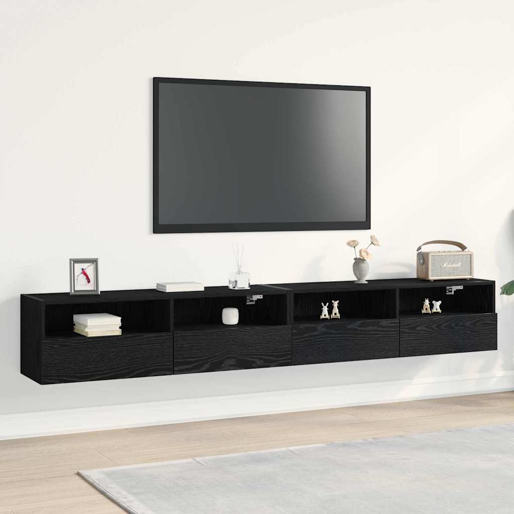 vidaXL Tv-wandmeubels 2 st 40x30x30 cm bewerkt hout wit