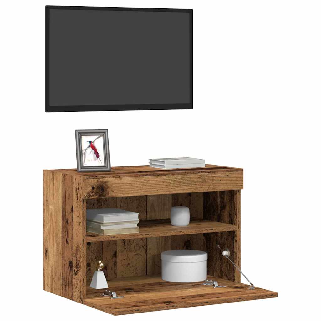 vidaXL Tv-wandmeubel met LED-verlichting 40x30x40 cm bruin eikenkleur