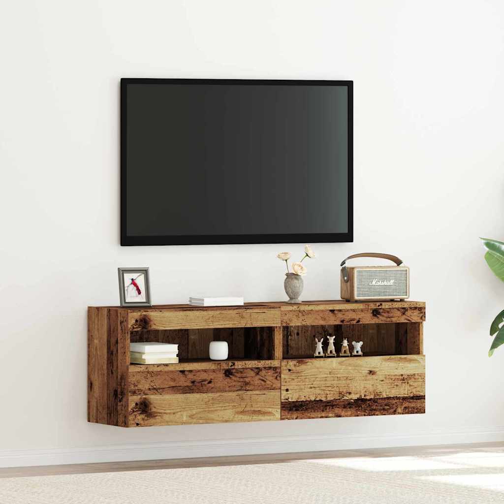 vidaXL Tv-wandmeubel met LED-verlichting 40x30x40 cm bruin eikenkleur
