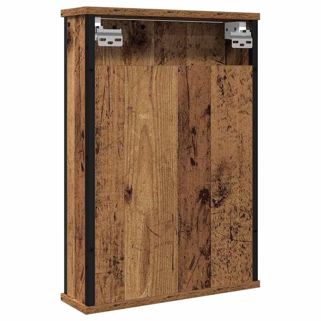 vidaXL Badkamerspiegelkast 42x12x60 cm bewerkt hout zwart
