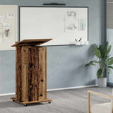 vidaXL Drafting Table with Wheels and Drawer 55x55x107 cm Engineered Wood White