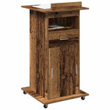 vidaXL Drafting Table with Wheels and Drawer 55x55x107 cm Engineered Wood White