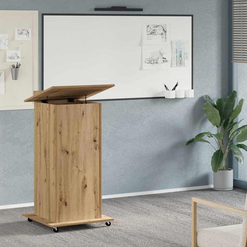 vidaXL Drafting Table with Wheels and Drawer 55x55x107 cm Engineered Wood White