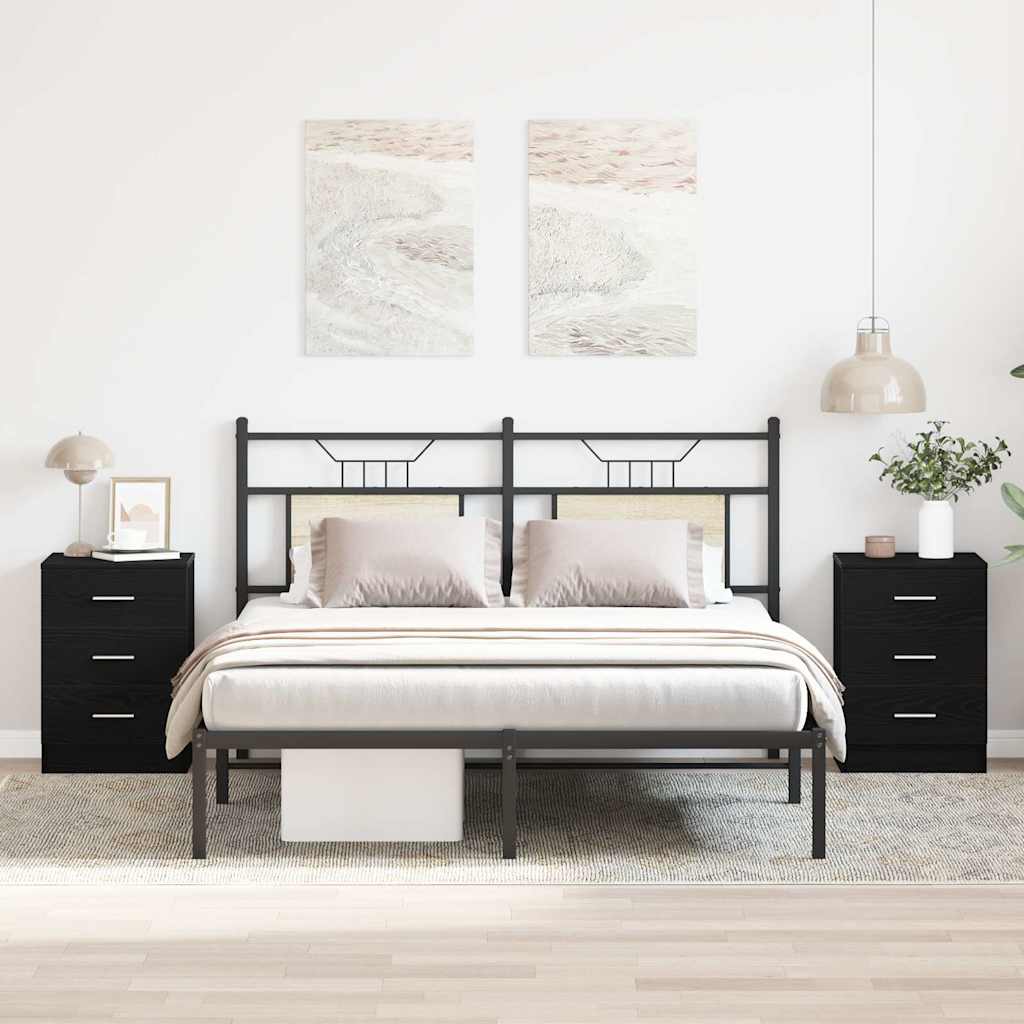 vidaXL Nachtkastje 38x35x56 cm bewerkt hout wit