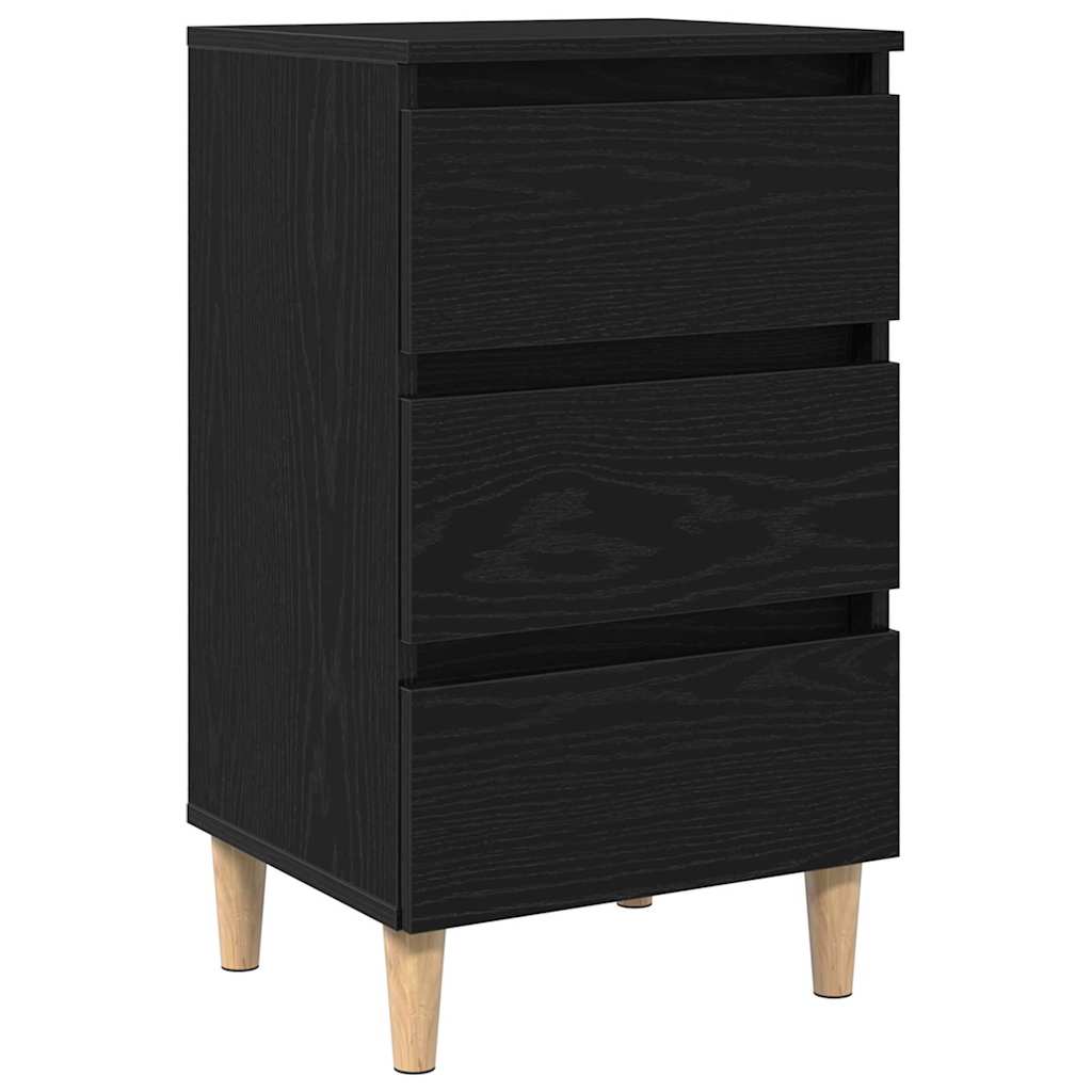 vidaXL Nightstand with Solid Wood Legs 40x35x69 cm White