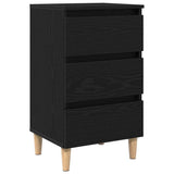 vidaXL Nightstand with Solid Wood Legs 40x35x69 cm White