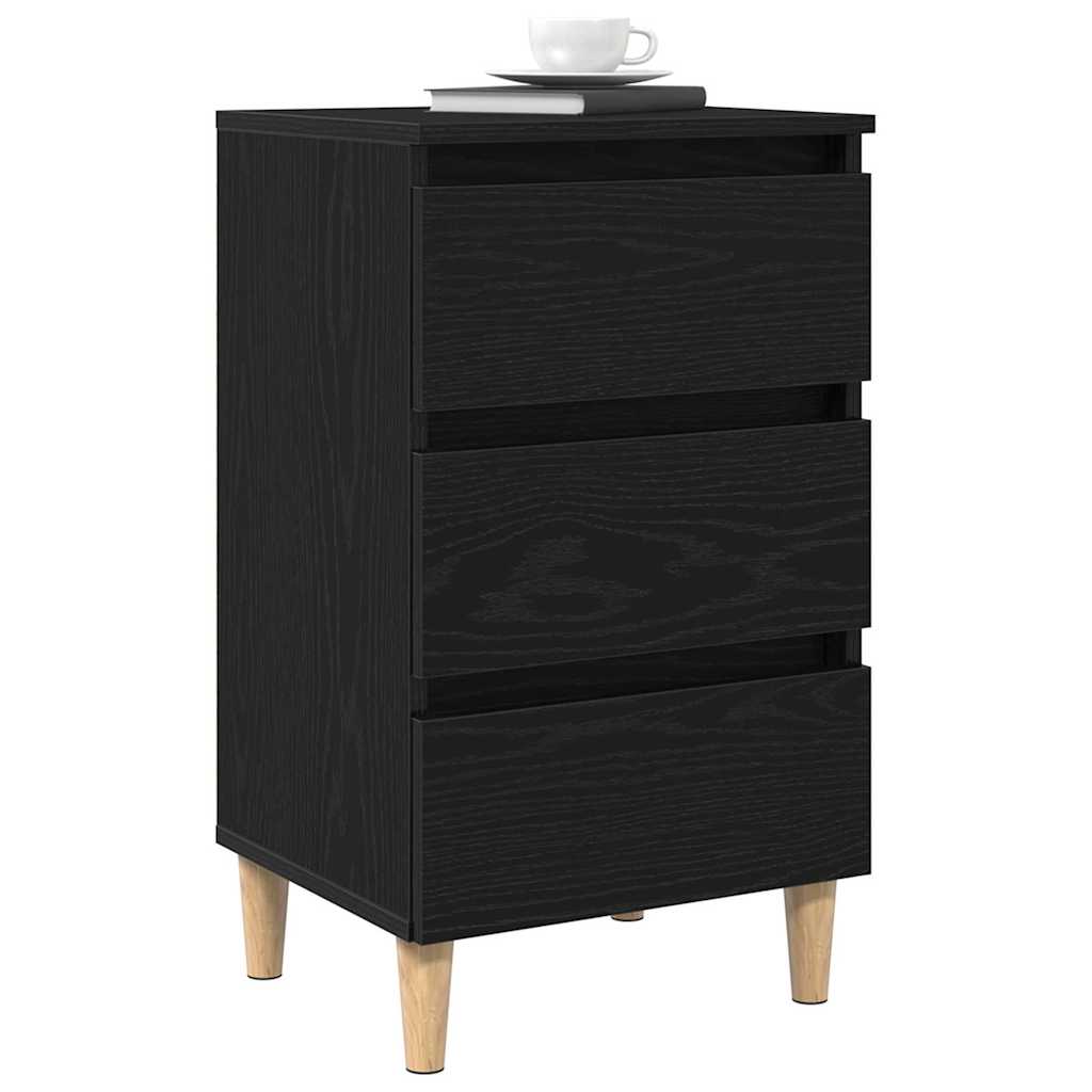 vidaXL Nightstand with Solid Wood Legs 40x35x69 cm White