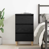 vidaXL Nightstand with Solid Wood Legs 40x35x69 cm White