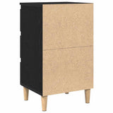 vidaXL Nightstand with Solid Wood Legs 40x35x69 cm White