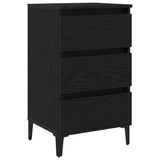 vidaXL Nightstand with metal legs 40x35x69 cm white