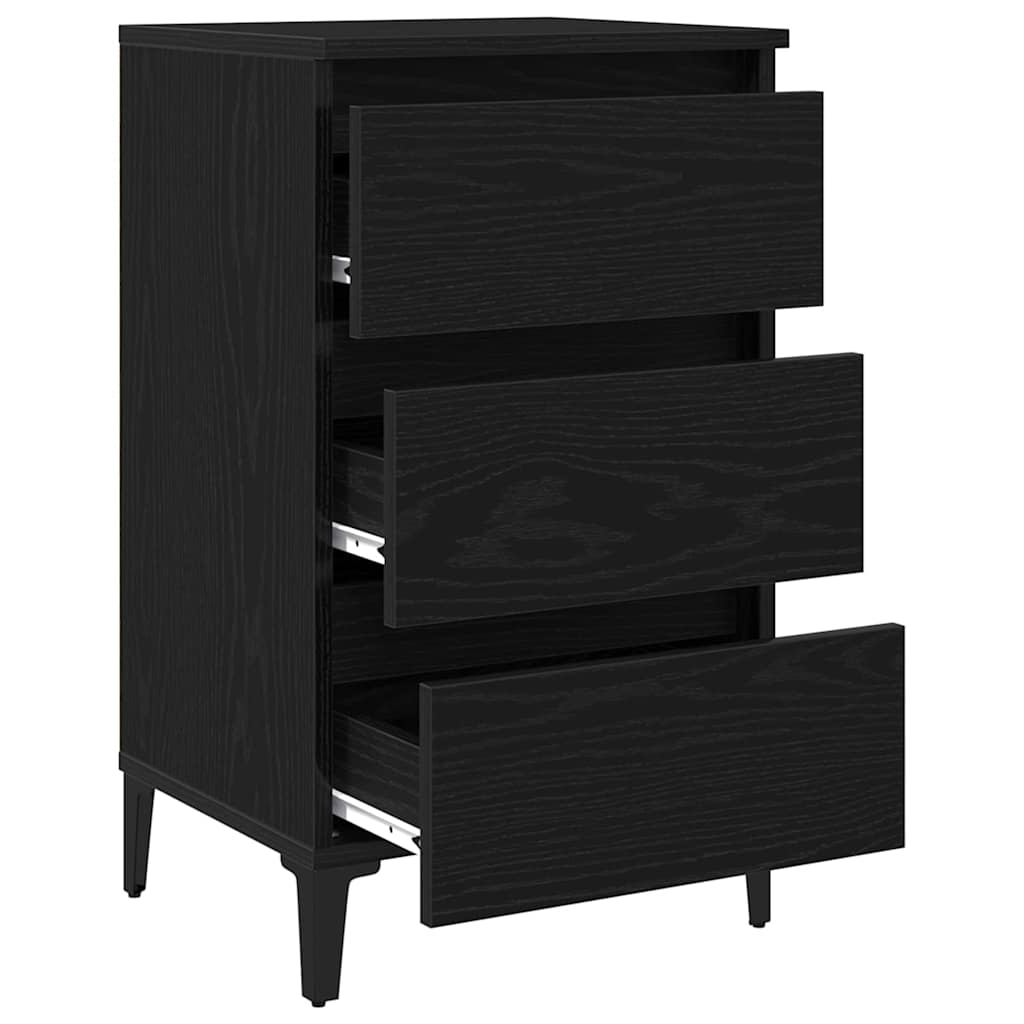 vidaXL Nightstand with metal legs 40x35x69 cm white