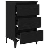 vidaXL Nightstand with metal legs 40x35x69 cm white