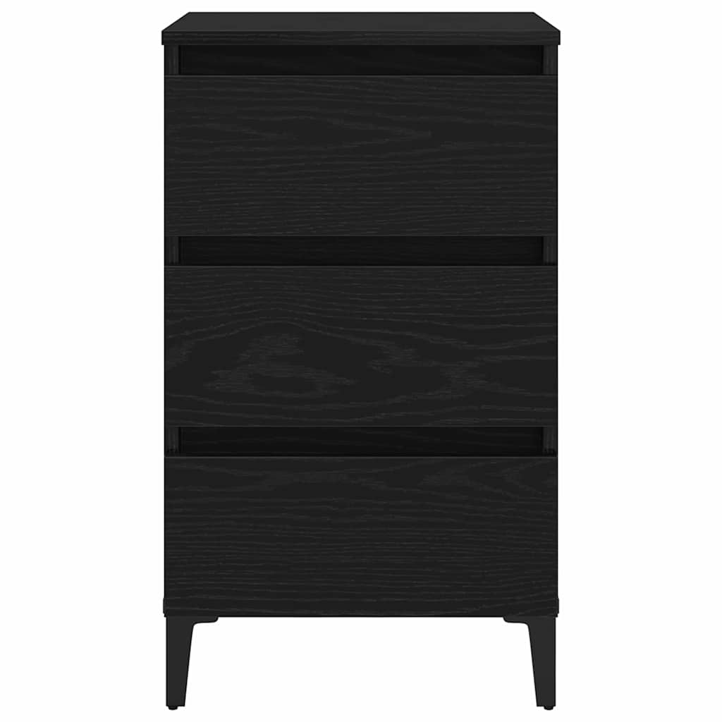 vidaXL Nightstand with metal legs 40x35x69 cm white