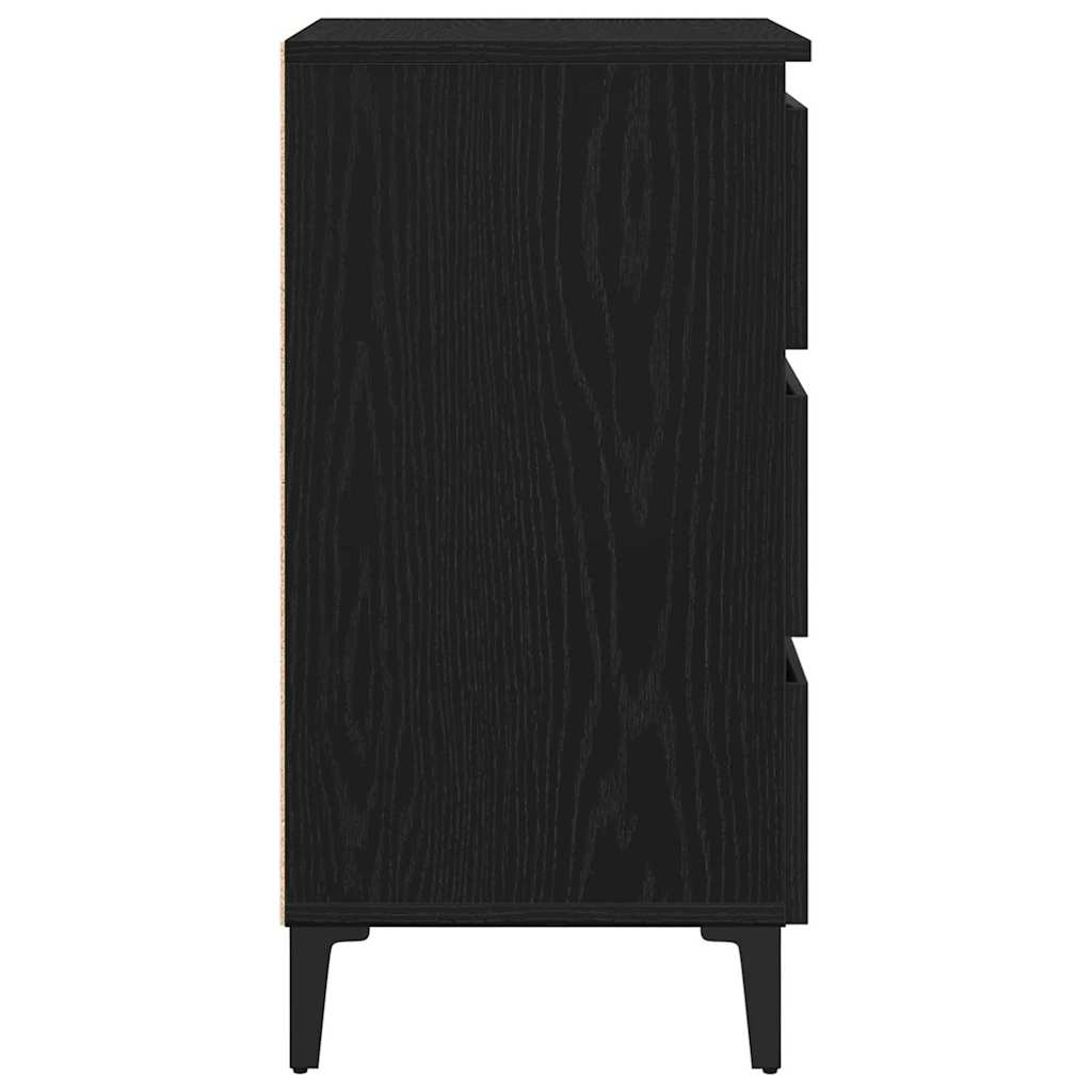vidaXL Nightstand with metal legs 40x35x69 cm white