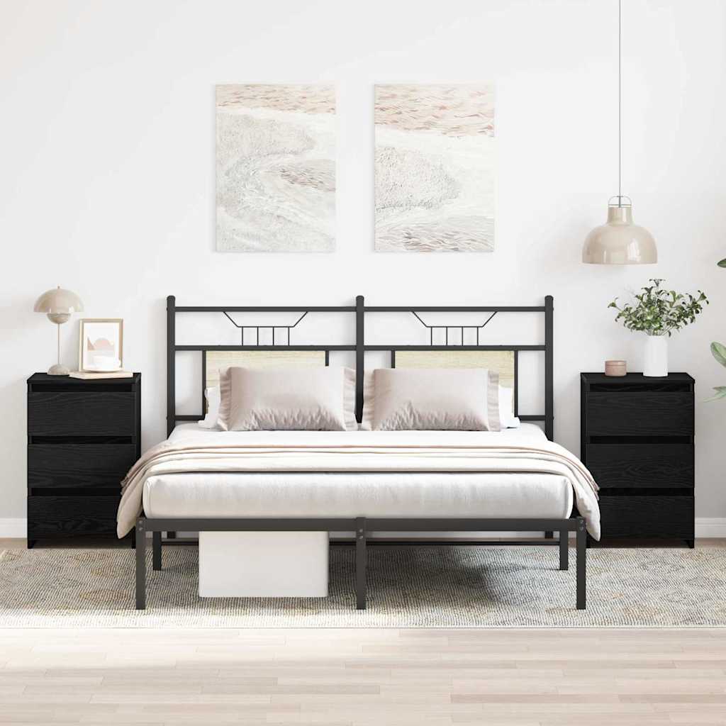 vidaXL Nachtkastje 40x35x62,5 cm bewerkt hout wit