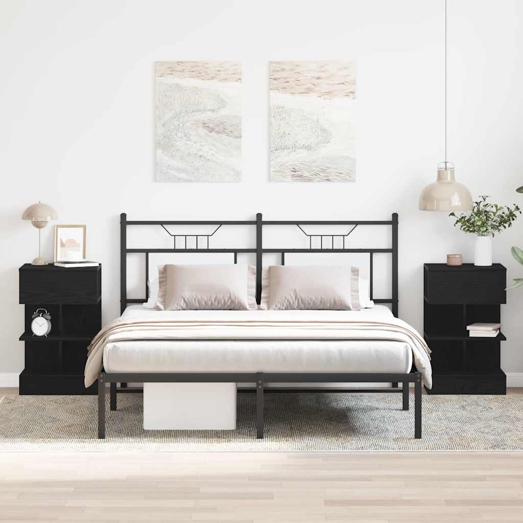 vidaXL Nachtkastje 40x35x65 cm bewerkt hout wit