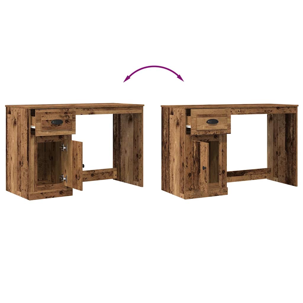 vidaXL Bureau met lade 115x50x75 cm bewerkt hout wit