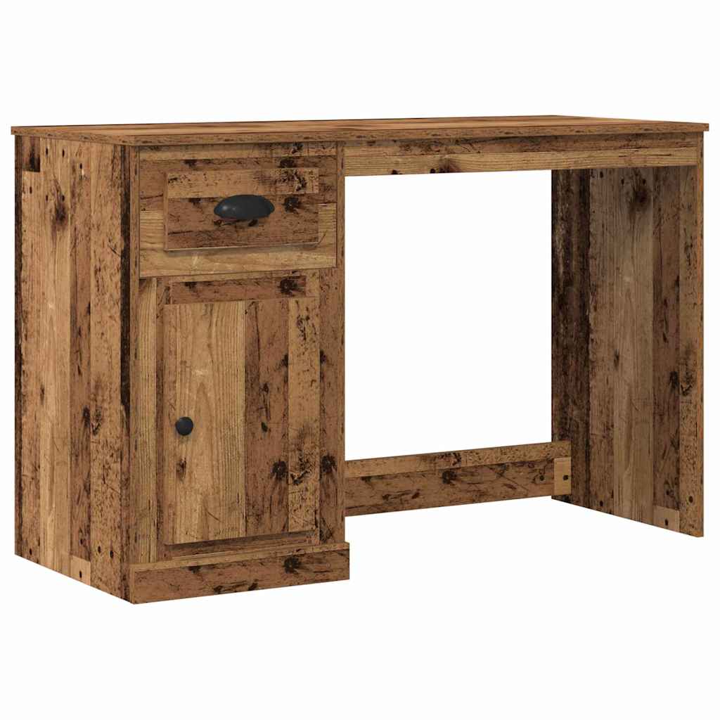 vidaXL Bureau met lade 115x50x75 cm bewerkt hout wit