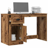 vidaXL Bureau met lade 115x50x75 cm bewerkt hout wit