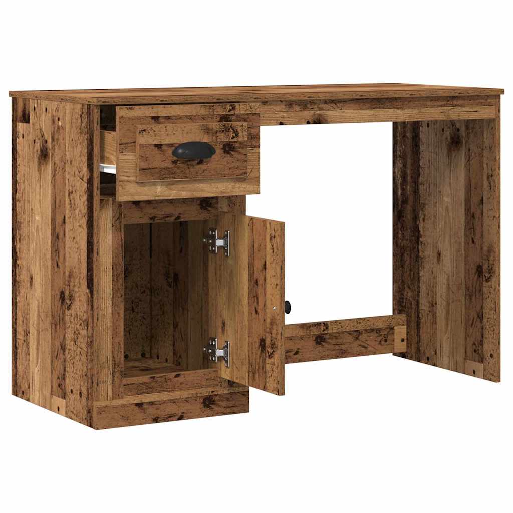 vidaXL Bureau met lade 115x50x75 cm bewerkt hout wit