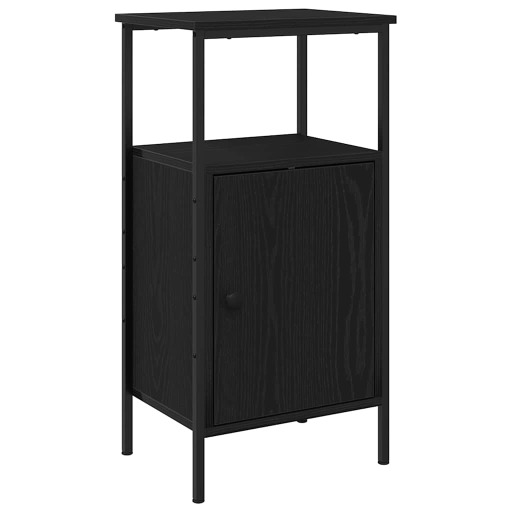 vidaXL Nachtkastje 41x31x80 cm bewerkt hout zwart