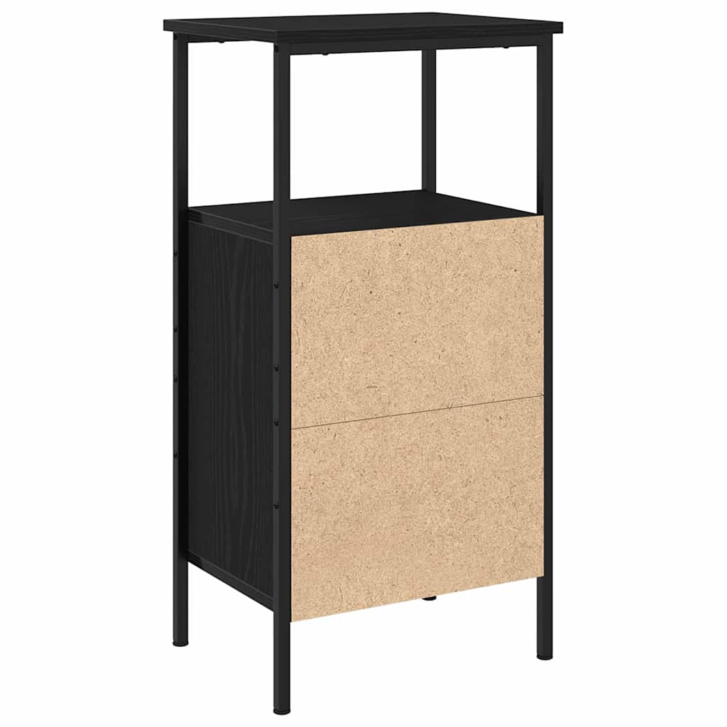 vidaXL Nachtkastje 41x31x80 cm bewerkt hout zwart