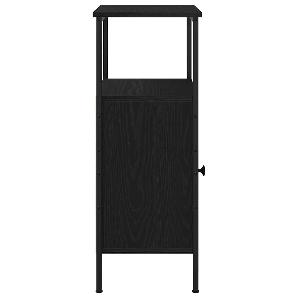 vidaXL Nachtkastje 41x31x80 cm bewerkt hout zwart