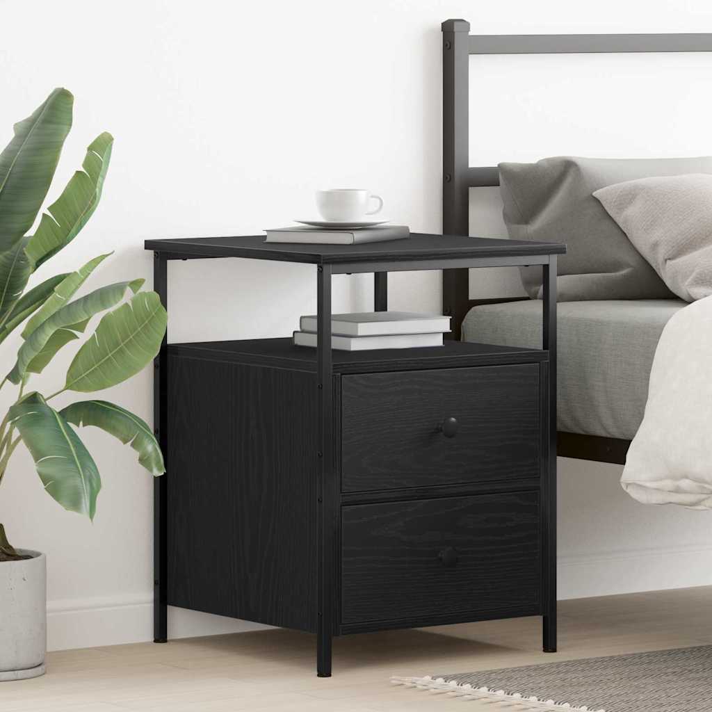 vidaXL Nightstand 44x45x60 cm engineered wood black