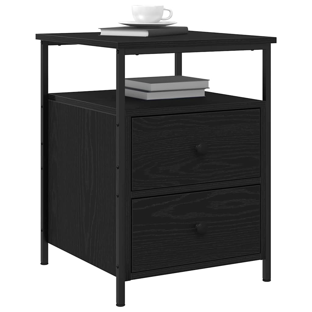 vidaXL Nightstand 44x45x60 cm engineered wood black