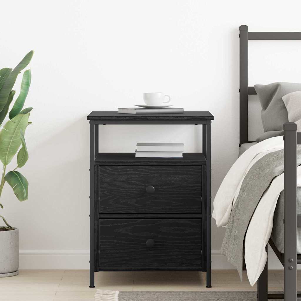vidaXL Nightstand 44x45x60 cm engineered wood black