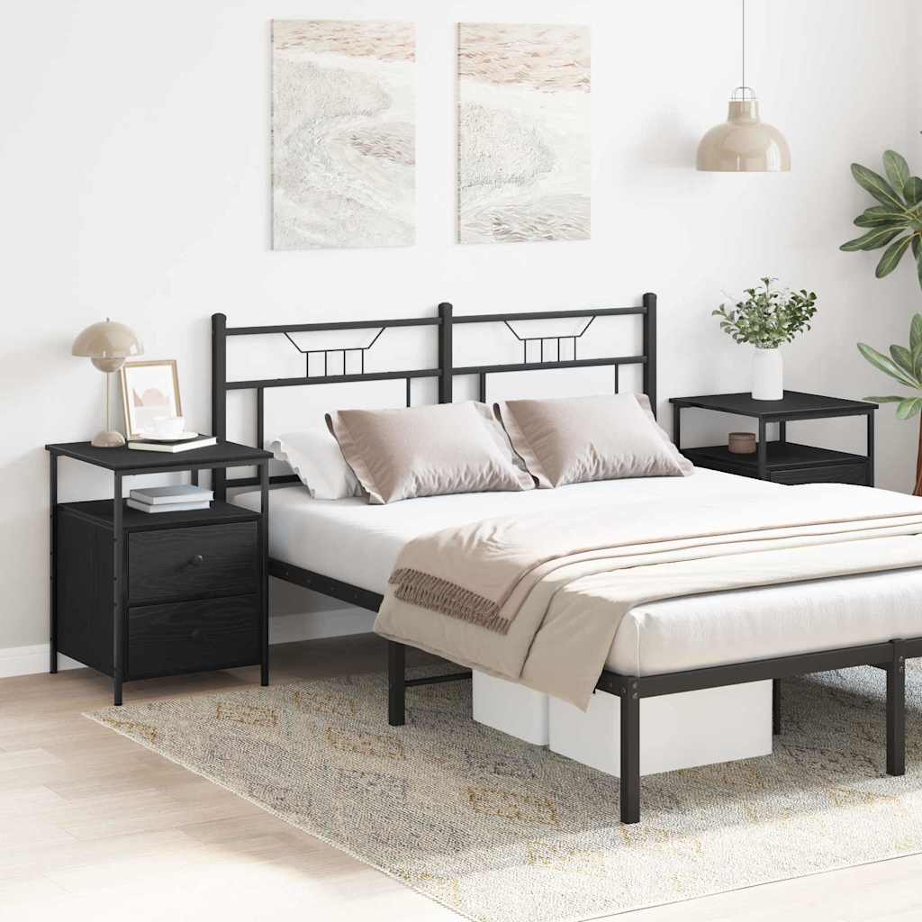 vidaXL Nightstand 44x45x60 cm engineered wood black