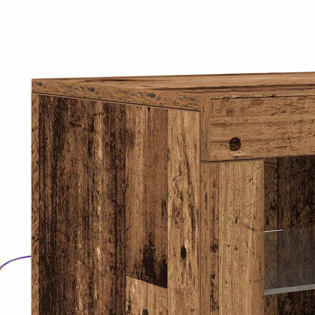 vidaXL Bijzetkast met LED-verlichting bewerkt hout wit