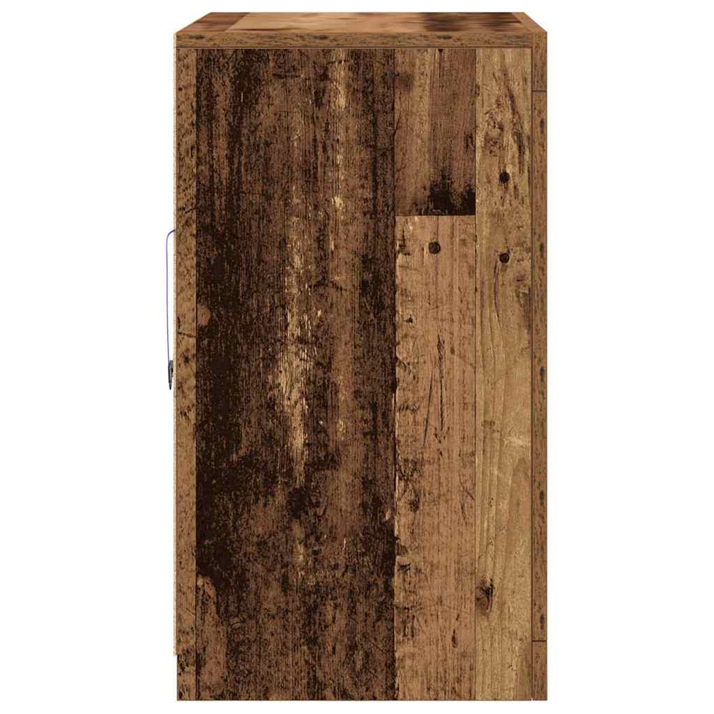 vidaXL Bijzetkast met LED-verlichting bewerkt hout wit