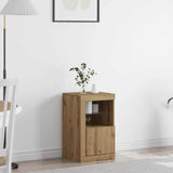 vidaXL Bijzetkast met LED-verlichting bewerkt hout wit