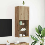 vidaXL TV Cabinets 2 pcs with LED lighting 30.5x30x60 cm white