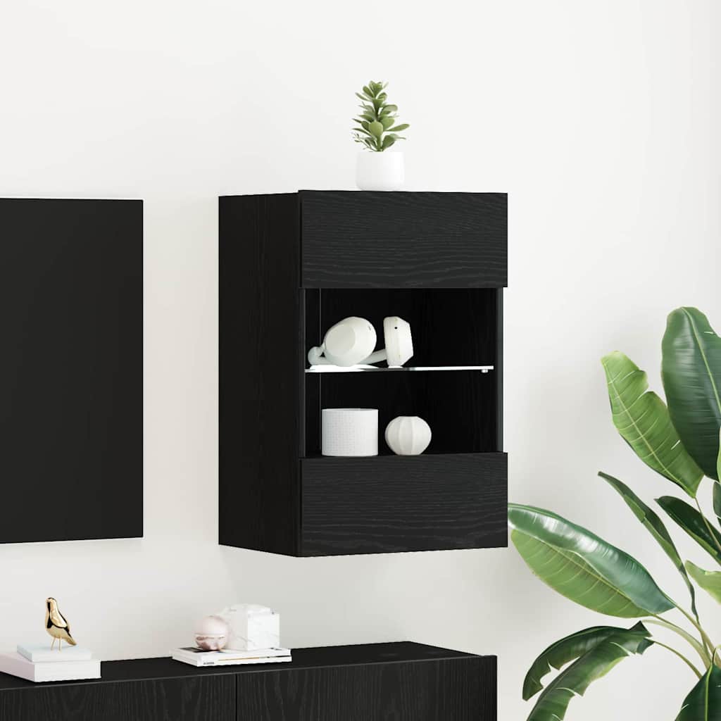 vidaXL Tv-meubelset Zwart 40 x 30 x 60,5 cm Bewerkt hout