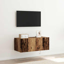 vidaXL TV cabinet with LED lights 30.5x35x30 cm white