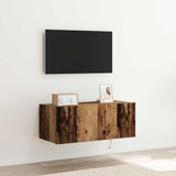 vidaXL TV cabinet with LED lights 30.5x35x30 cm white