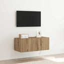 vidaXL TV cabinet with LED lights 30.5x35x30 cm white