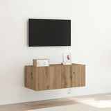 vidaXL TV cabinet with LED lights 30.5x35x30 cm white